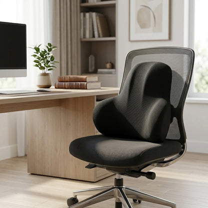 Coussin lombaire bureau SpinaDesk noir - mise en situation lifestyle